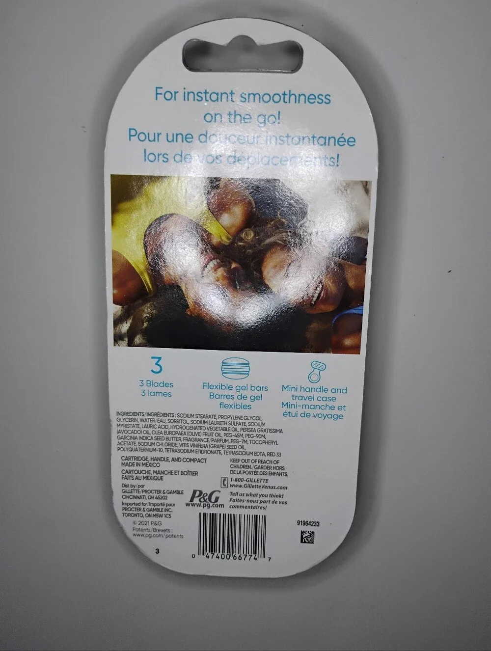 Gillette Venus Glide Travel Mini Razor White Tea